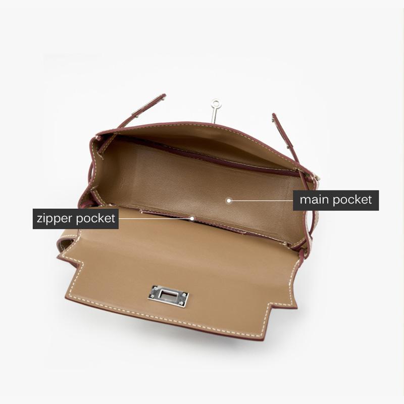 Lussuosa Borsa a Spalla Piccola in Vera Pelle da Donna Primo Strato di Pelle Bovina Borse a Tracolla con Portamonete Stile Firmato Borsa a Sella Senza Logo