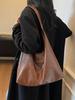 Oil Wax Leather Women's Brown One Shoulder Bag Retro Large Capacity Commuting Handbags Autumn New High-end Soft Tote Bags