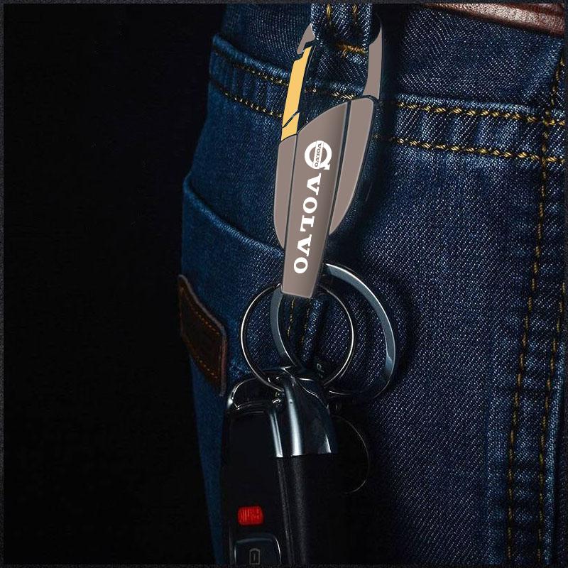 Zinc Alloy Car Key Chain Anti-Lost Keychain With KeyRing For Volvo Xc60 Xc90 V40 V60 S60 V50 V90 S80 C40 XC40 V70 XC70 C30 C70