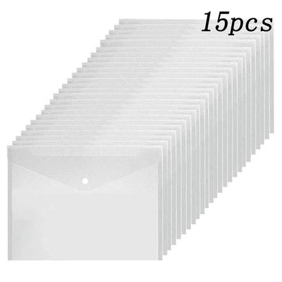 15 pçs/set conveniente transparente pvc a5/a4 pasta bolsos pastas com zíper transparente envelopes de plástico poli transparente zip envelopes