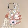 Plating Retro Flowers Pattern Case For iPhone 16 15 14 Pro Max Plus 12 13 Pro 11 Electroplating Lens Frame Clear Cover