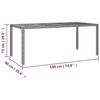 VidaXL Table de jardin plateau en bois Noir Résine tressée bois massif 319554
