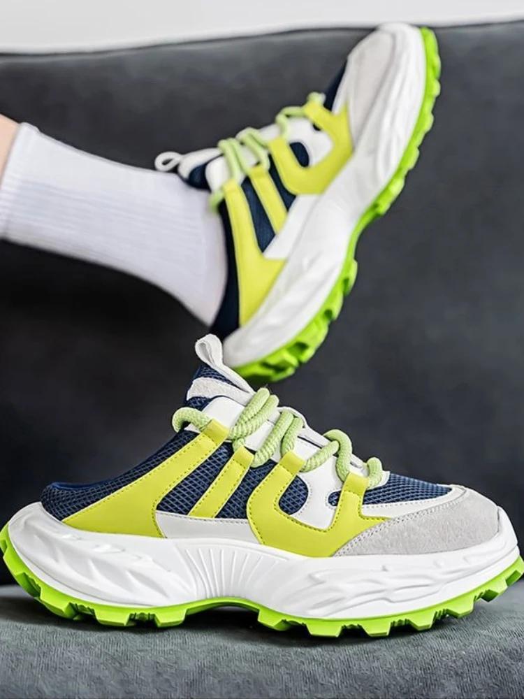 Slippers for Men Platform Half Shoes Outdoor Mules Mascullino Designer Luxury Original Low Price Rubber Adult Fun Sandals Man