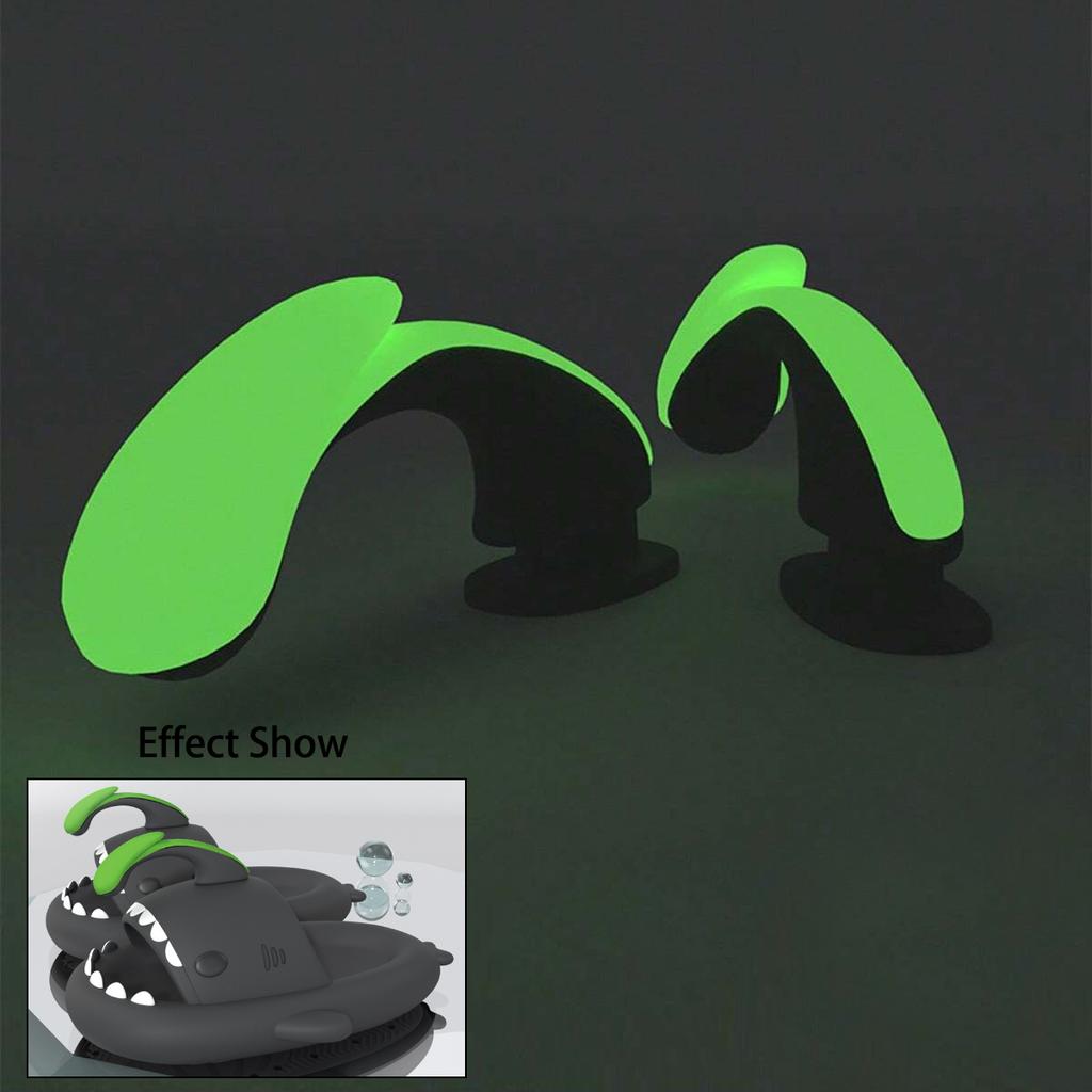 Fashion 2pcs Detachable Fins Unisex Shark Slippers Charms Luminous In Dark Christmas Red Hat Halloween Pumpkin DIY Shoes Accessories