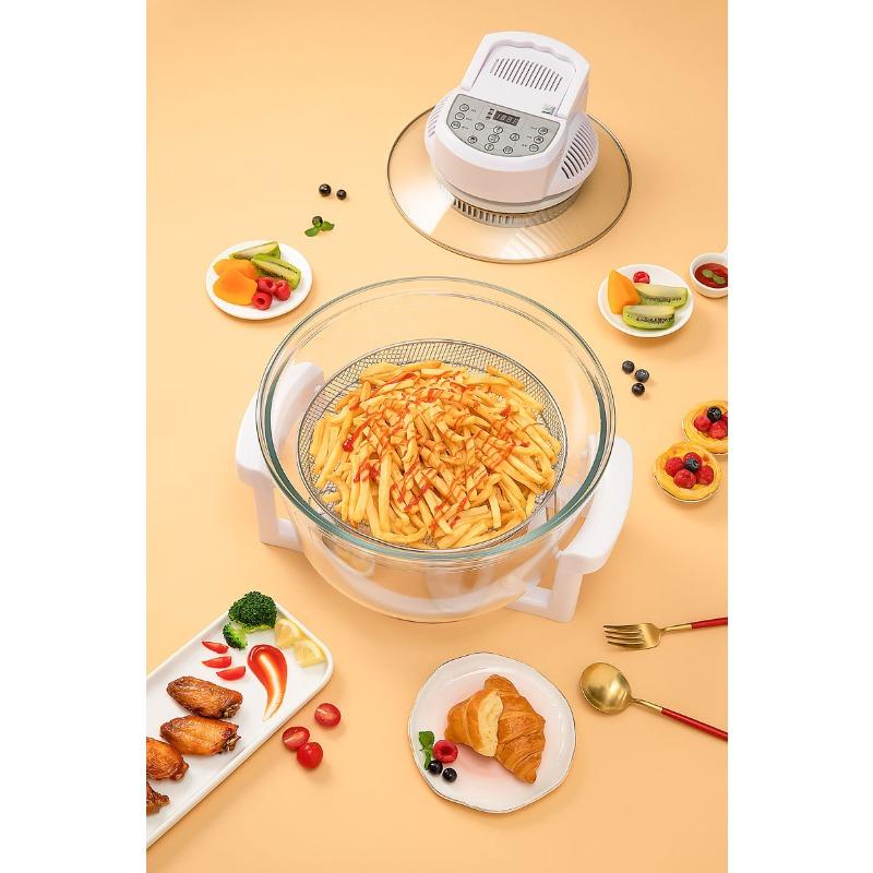 110V Glass Visual Air Fryer Light Wave Furnace Halogen Oven