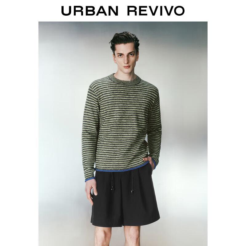 

UR Men s Autumn Retro Color Block Striped Knit Sweater S
