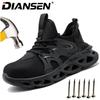 Breathable Safety Shoes Steel Toe Boots for Men Light Weight Safety Shoes Soft Comfortable Work Sneakers Low Top Work Shoes
