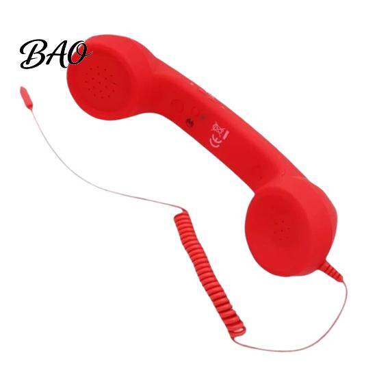 Smartphone Accessory Vintage Telephone Receiver for Cell Phone, 3.5mm Type-C Wired Universal Handset Retro Phone Handset, Handheld Ergonomic