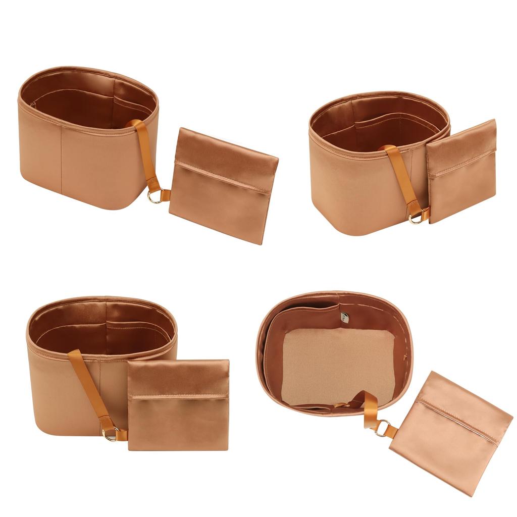 JLYZ Moon Picotin Inner Set Bag Organizer Storage Silk Fabric Picotin Compatible Bag/Bag-in-Bag (Includes & Pouch) Hermès (Picotin 22/MM, Gold)