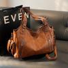Retro women's bags, versatile fashion bags, rivets, high-end sense, large capacity, single shoulder, hand-held underarm, crossbody commuting