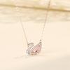 Necklace Pink Diamond Swan Pendant Korean Version Versatile Ins Zircon Accessories Premium Durable Quality Useful