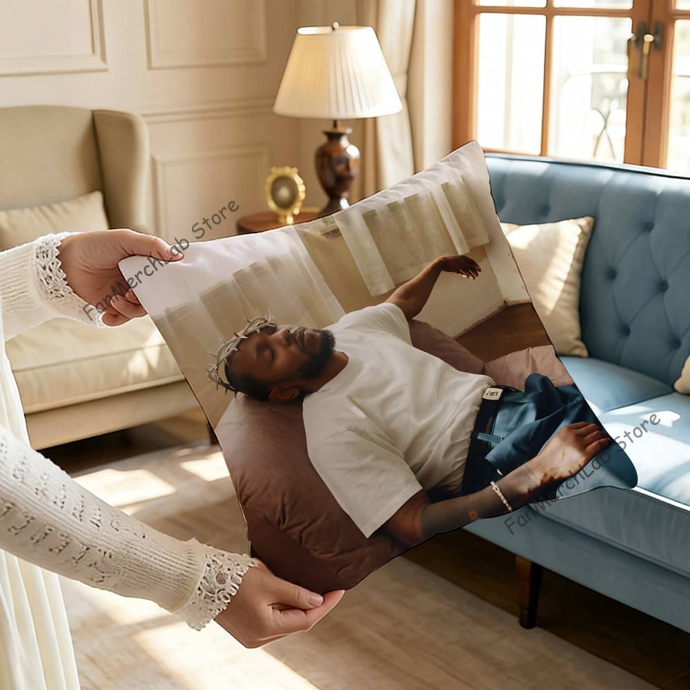 KKendrick Rapper IIamarS Pillow Covers Cartoon Sofa Decorative Home Doublesided Printing Short Plush Cute Cushion Cover