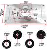 Aluminum Router Table Flip/Insert Plate with 4-Pack Router Insert Rings-Durable&Lightweight Wood Router Tool
