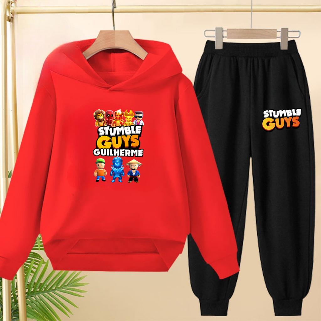 Felpa con cappuccio per bambini 3-12 anni Stampa Anime GUYS Cappotto Affascinante Felpa+Pantaloni Bambini Ragazze Neonato Set Trendy per il Tempo Libero