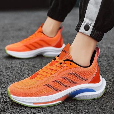 Scarpe da Corsa in Rete Arancioni Scarpe Sportive Traspiranti Sneakers da Uomo Scarpe da Tennis Leggere Scarpe Sportive Primaverili per Jogging e Camminata