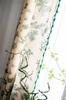 Cortinas Boho con Borla Verde para Dormitorios y Salas de Estar, Cortinas Bohemias Semitransparentes con Diseños de Hojas Verdes, 1 Panel