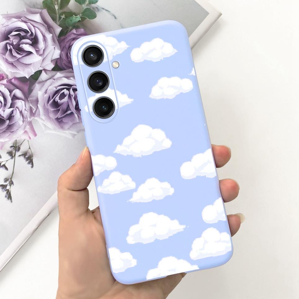 For Funda Samsung Galaxy A35 A25 2023 5G Case SM-A356B SM-A256B Black Cat Moon Night Fashion Coque Etui Matte Silicone Housing