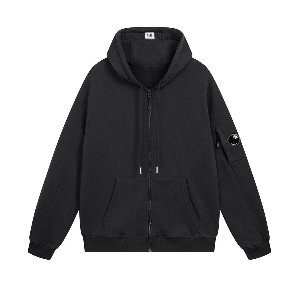 Autumn/Winter Unisex Casual Couple Sweatshirt Cardigan with Glasses Lens and Hood