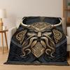 Viking WarriorSymbol Valknut Nordic Valhalla Flannel Blanket Soft Warm Throw Blanket for Bedroom Living Room Bed Travel Camping