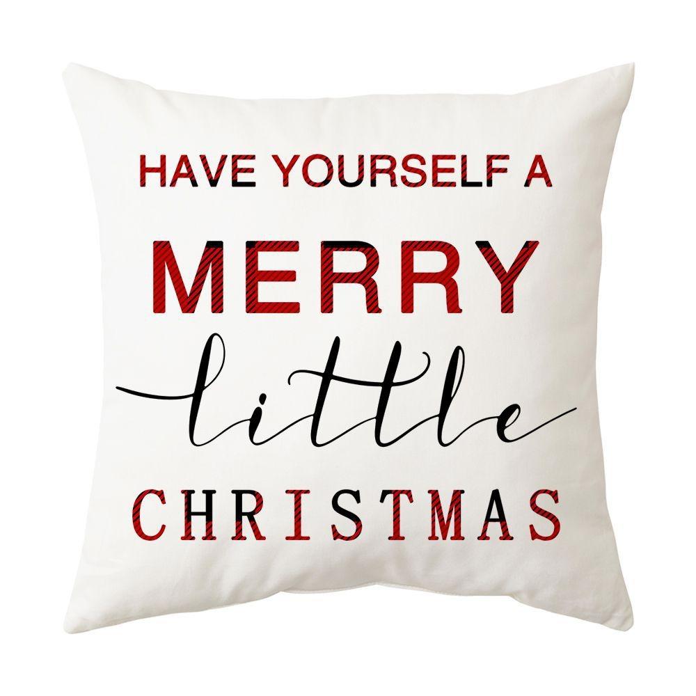 Christmas home decoration pillow cover Merry Christmas Snowman Christmas tree plaid printed cushion cover Sofa room decoration