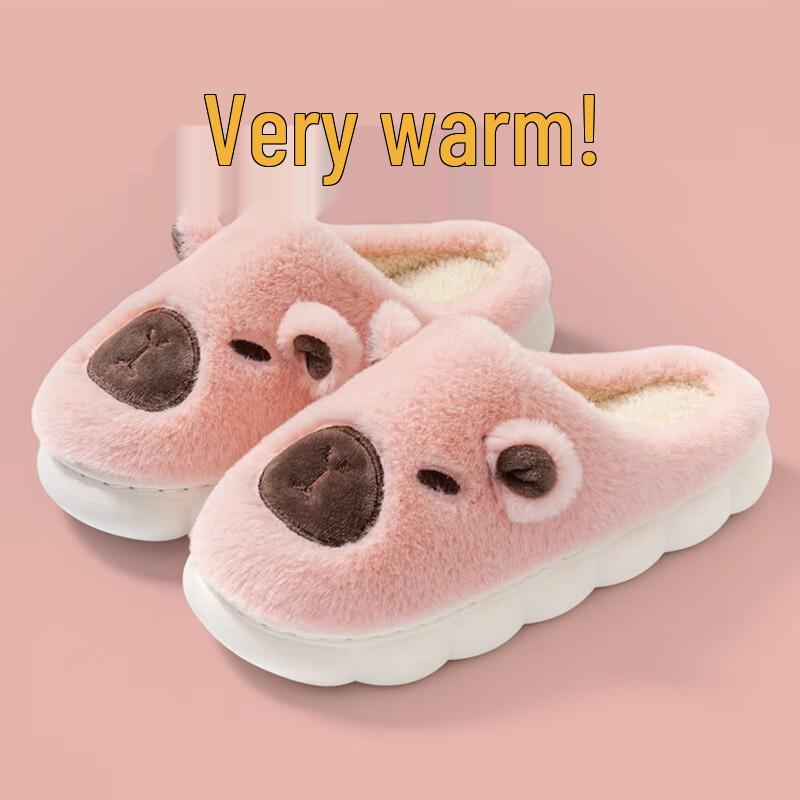 

Fumide Capybara Plush Closed-Heel Cotton Slippers for Women