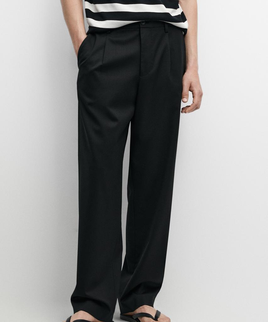 Masimodutti Cool Wool Blend Pintuck Pants