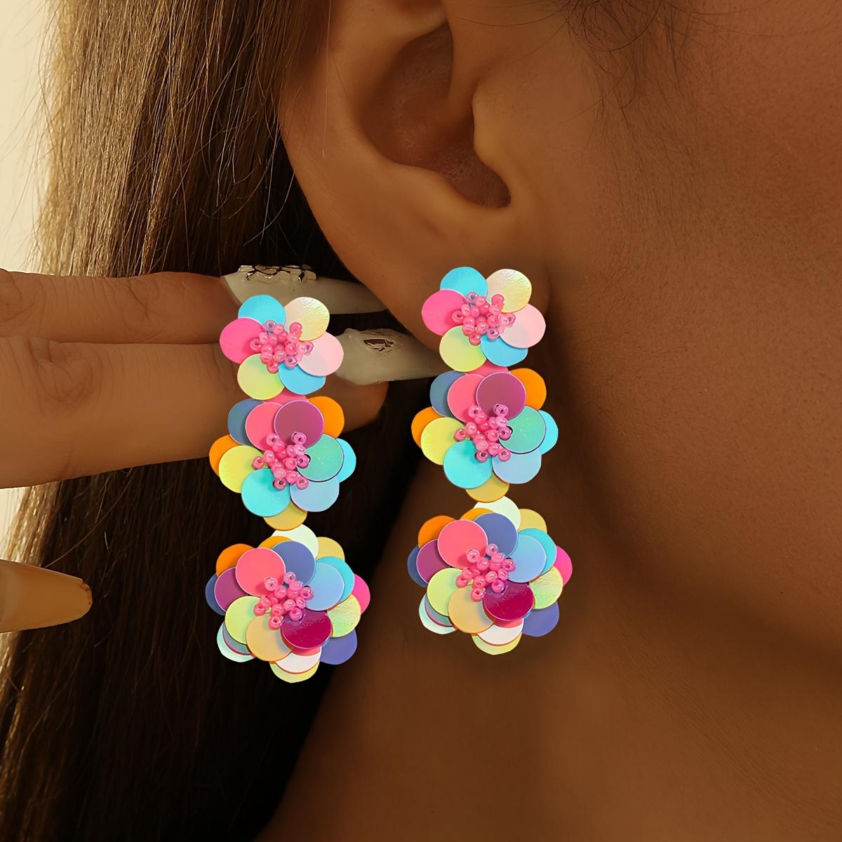 

Модные висячие серьги для женских украшений разноцветный