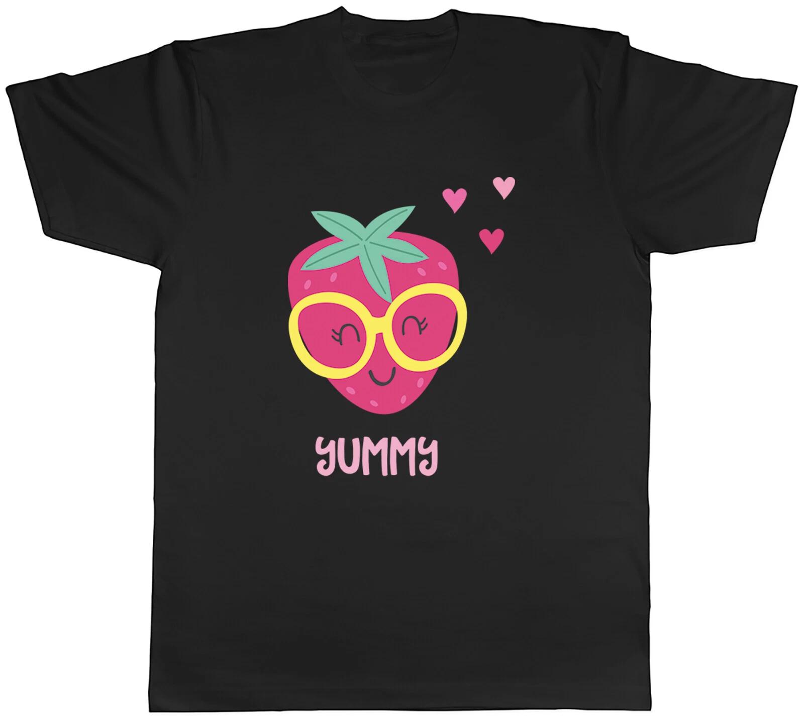 Cute Nerdy Strawberry Mens T-Shirt Yummy Sweet Red Fruit Tee Gift XXXL
