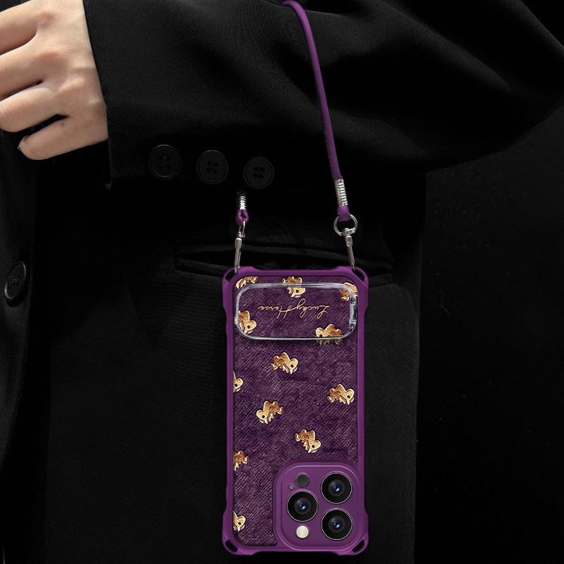 Full screen pony is suitable for Apple 13Pro mobile phone case 17 bracket 16 with lanyard 15p anti-drop 14 new 13 women