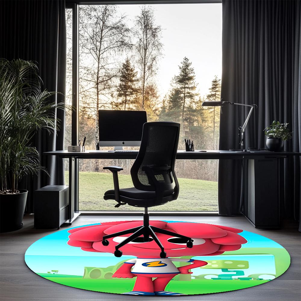 Jelly Jamm Printed Round Rug Carpet Chair Rug Area Rug Entryway Doormats,for Office Chair Living Room Bedroom Kitchen Room.