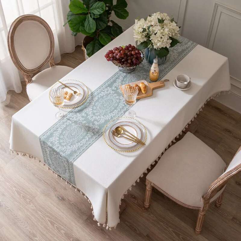 Nordic Fresh Fabric Tablecloth Simple Modern High-end Light Luxury Rectangular Dining Table Cloth Coffee Table Cloth And