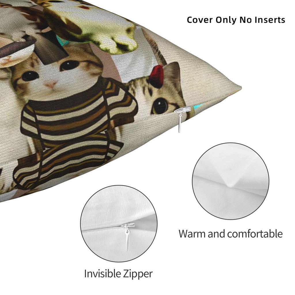 Meowl Funny Cute Cat Owl Pillow Cover Morden Pillow Case For Living Room Sofa Graphic Cushion Cover Gift
