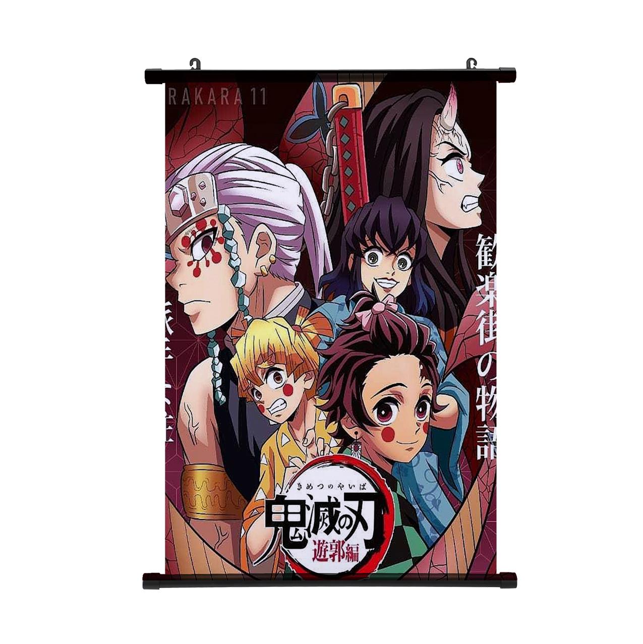 

Постер Вбивця Демонів Kimetsu No Yaiba Незуко Підвісна Картина Настінний Сувій Постер Аніме Камадо Тандзіро Картина Прикраса для Дому 30*45cm срібний