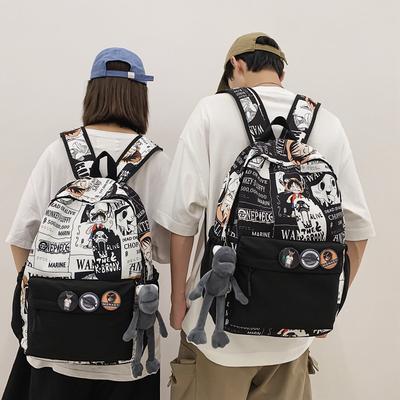 Street Trend Printed Graffiti Student Schoolbag Super Cool Anime Boy Backpack Large Capacity Casual Backpack