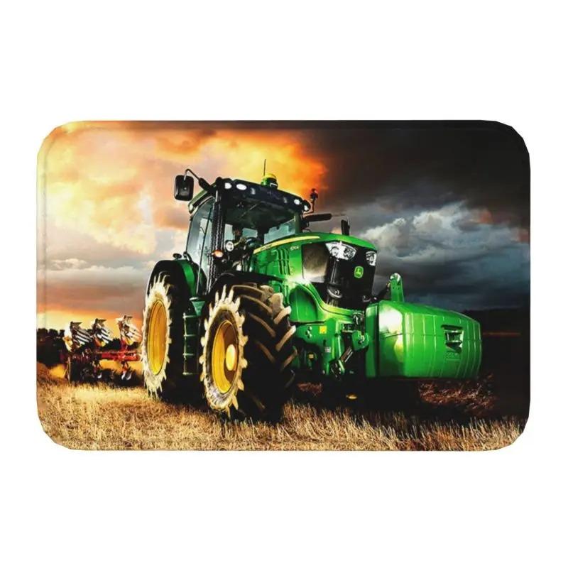 Funny Tractor Design Doormat Non-Slip Backing for Kitchen Bathroom Balcony Entryway Rug Carpet Floor Mat Decor