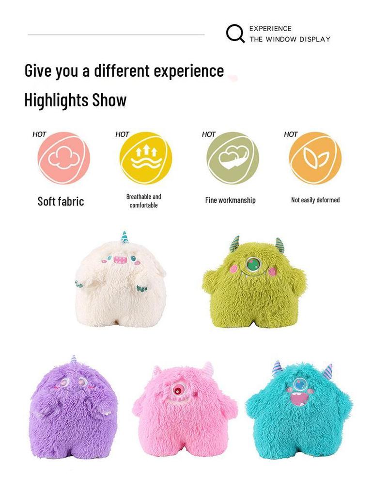 Cartoon Big-Eyed Monster Plush Doll: Children's Pillow Toy Gift