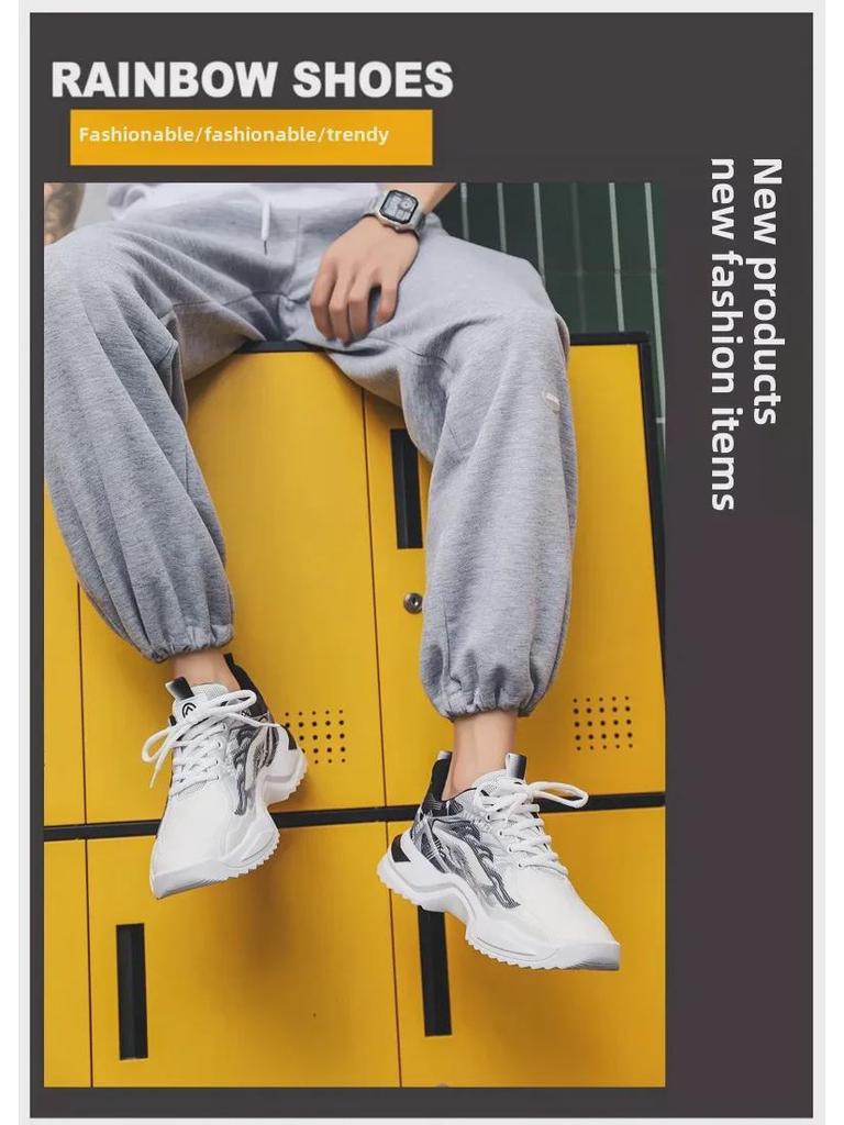 Men's Summer Breathable Shock-Absorbing Mesh Sneakers - Non-Slip, Trendy, Casual Shoes for Teens and Students