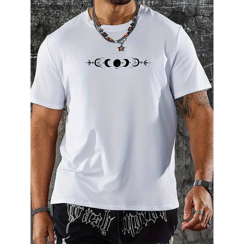 New Summer Men's Fashion T-shirt Personality Versatile Printed Men's T-shirt Top