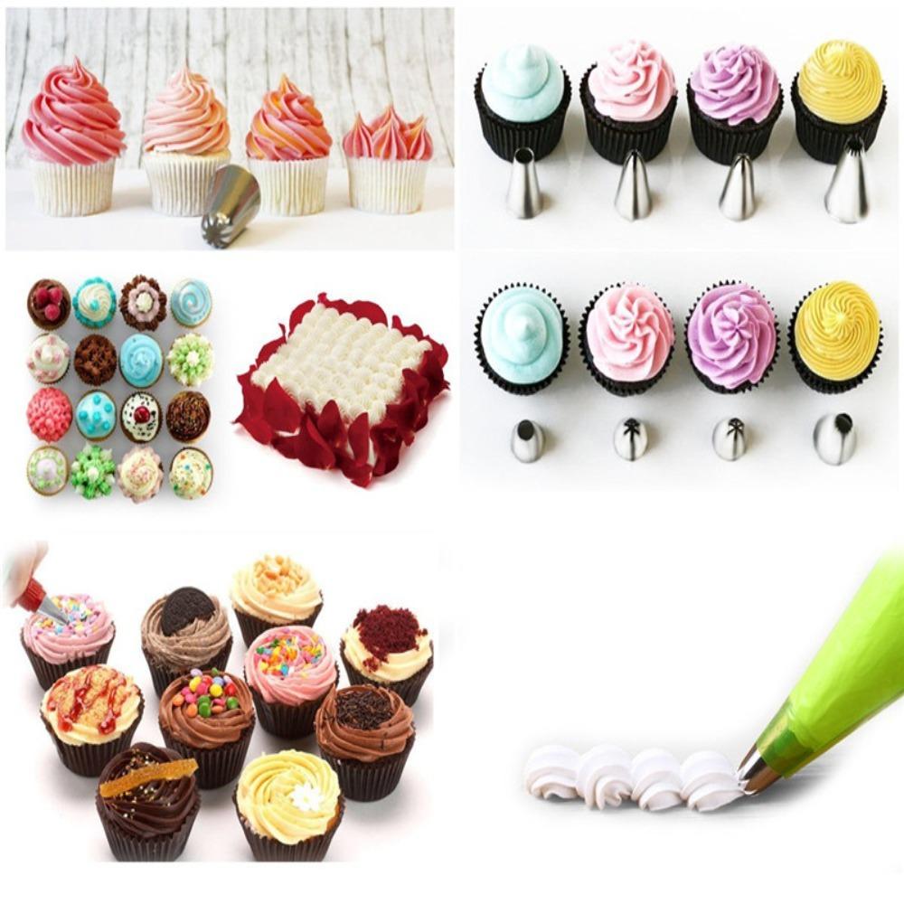 52pcs Pattern Chart Included Piping Nozzles Set Stainless Steel Icing Tips Set  Cake Decoration