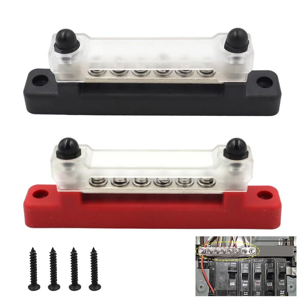 M6 12V Bus Bar 1/4 Inch Power Distribution Block 150A Electrical Terminal Block Buss Bar for Truck Boat Car Camper RV Caravan