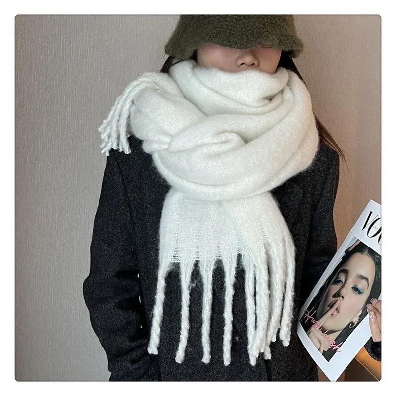 Fashion Solid Colors Thicken Scarf Women Cashmere Shawls Winter Warm Scarves Soft Pashmina Neckerchief Wrap