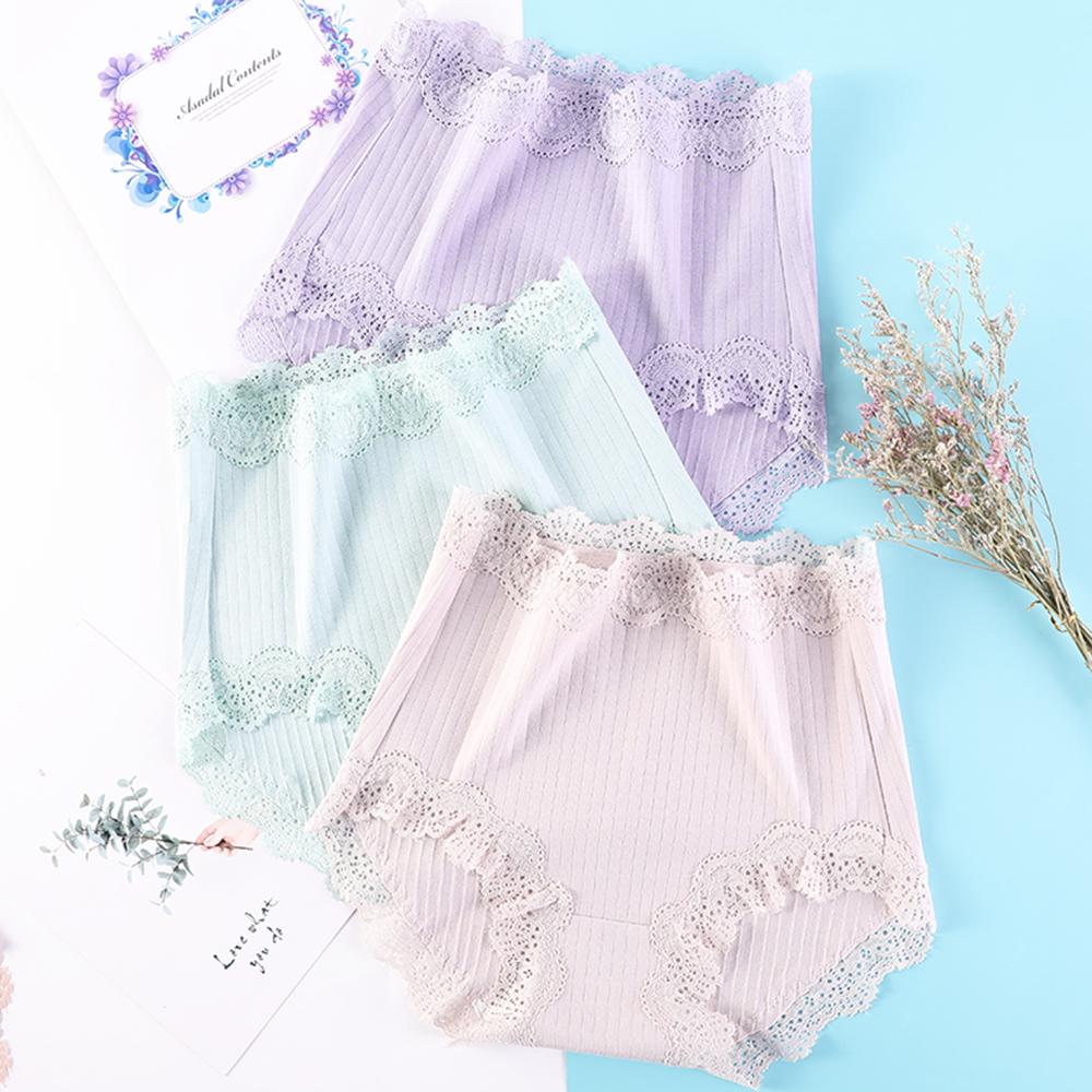 3 sztuki damskie majtki koronkowe z wysokim stanem wygodne plus size trójkątne spodnie bielizna majtki