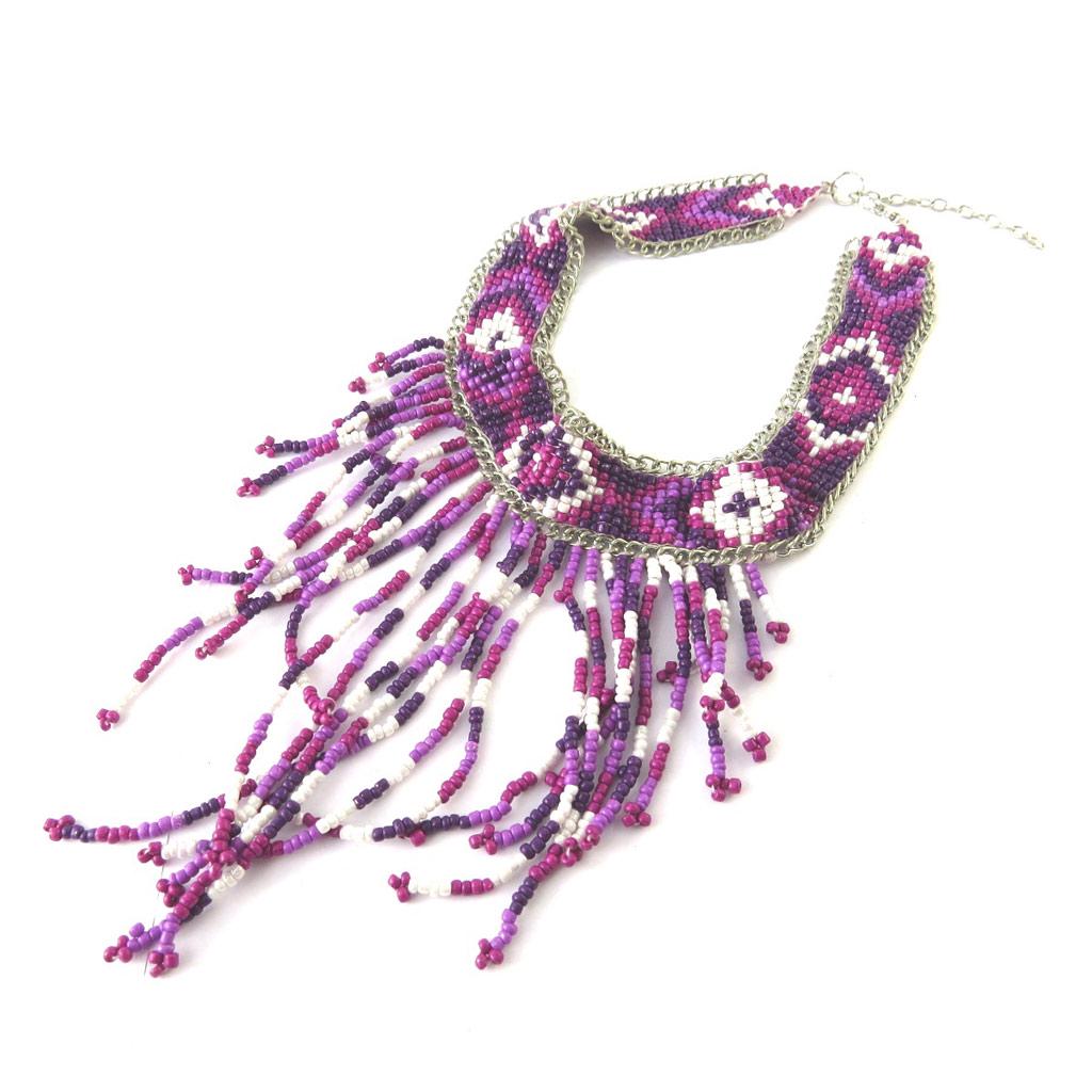 Les Trésors De Lily [N7220] - Purple 'Kilimanjaro' Designer Necklace