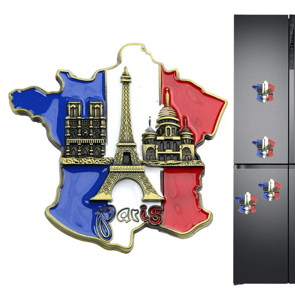hot sales 1pcs Creative 3D Metal Magnet France Map Fridge Sticker Resin Sticker Paris Tourist Souvenir Home Decoration