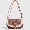 Vintage Polka Dot Crossbody Bag for Women Lace Patchwork Shoulder Bag Retro Flap Messenger Bag Casual Lightweight Handbag Small Satchel Purse