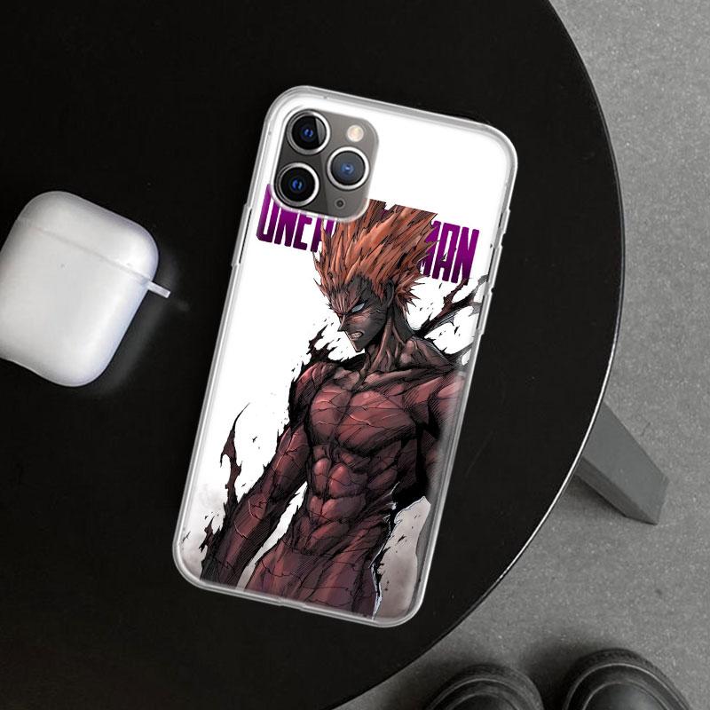 One P-Punch-Man Garou Phone Case Cover for iPhone 11 12 13 Mini 14 15 Plus 16 Pro Max 17 Air 7 8 + SE Art Customized Fundas 11 1