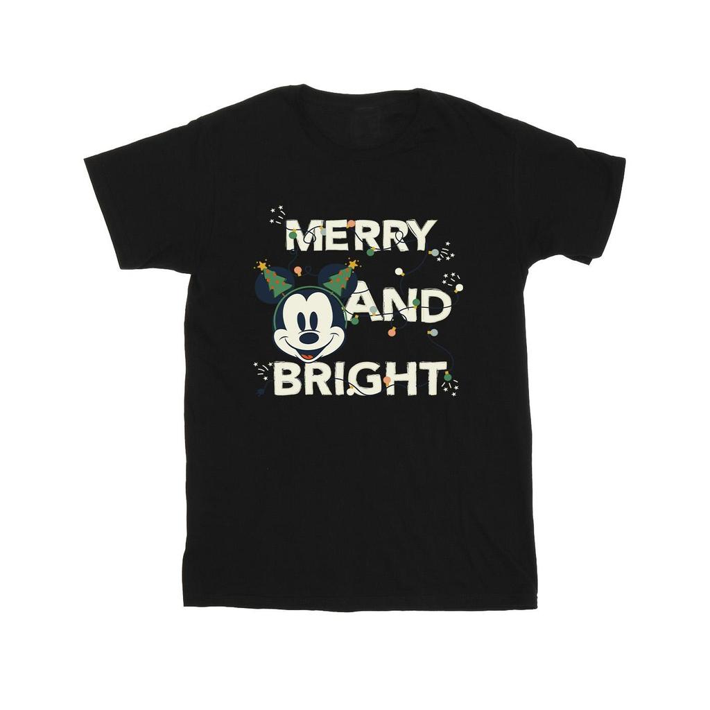 Disney Mens Mickey Mouse Merry & Bright T-Shirt