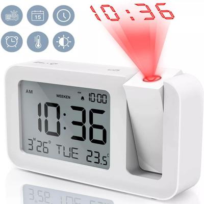 Digital Projection Alarm Clock Rechargeable LED USB Charger Projector Alarm Clock For Office Bedroom Bedside Desktop Clock