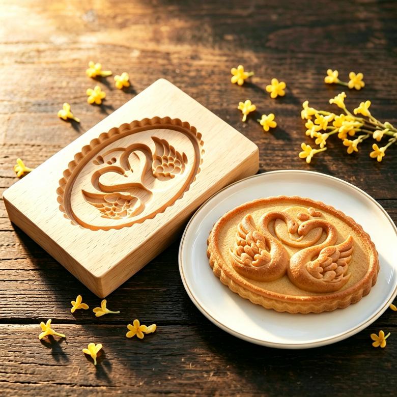 Wooden Gingerbread and Shortbread Cookie Mold Cutter