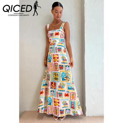 Fashion Personality Graffiti Halter Top Sexy Lace Dress Women